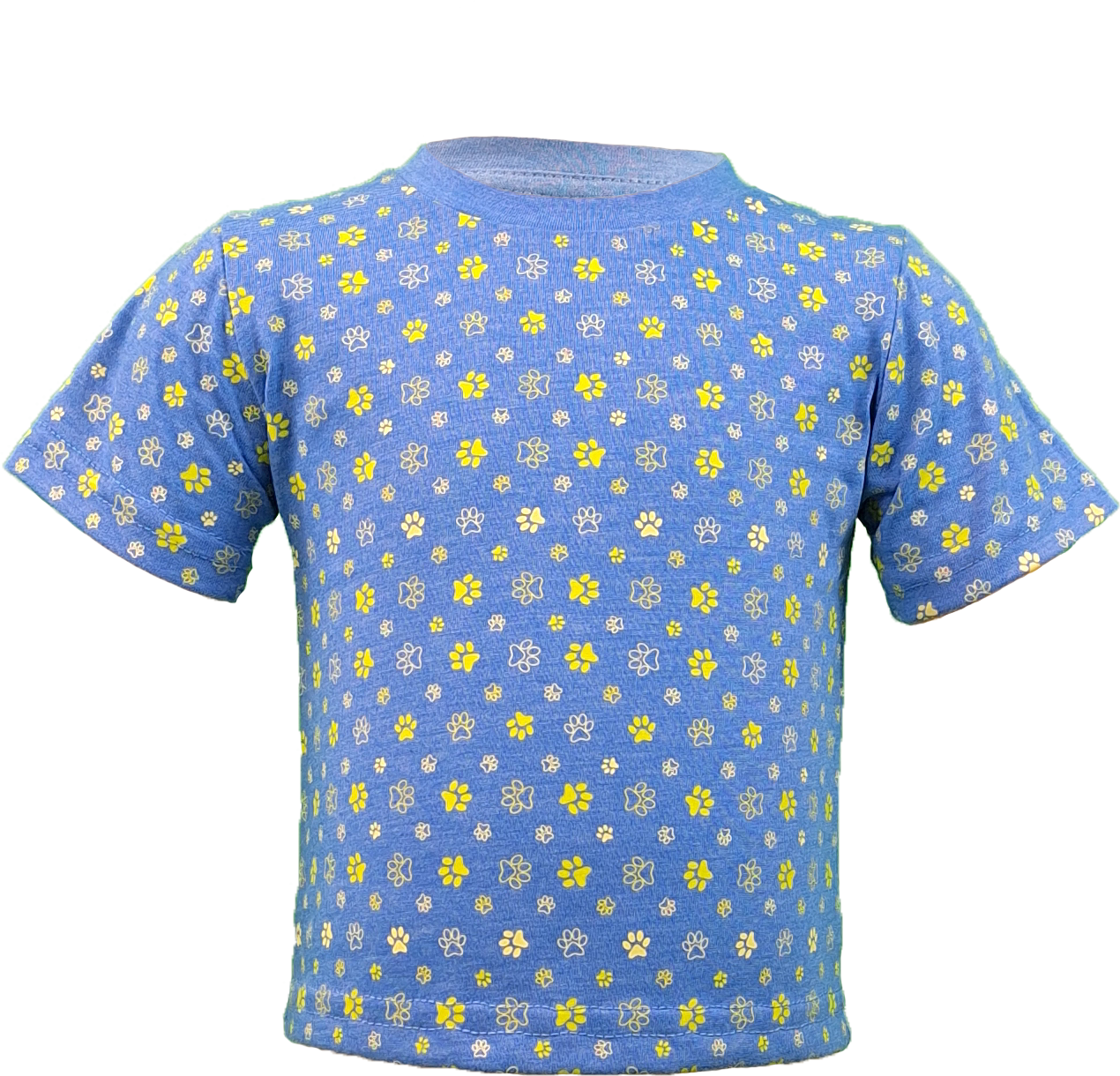 Light blue toddler t-shirt with yellow paw prints