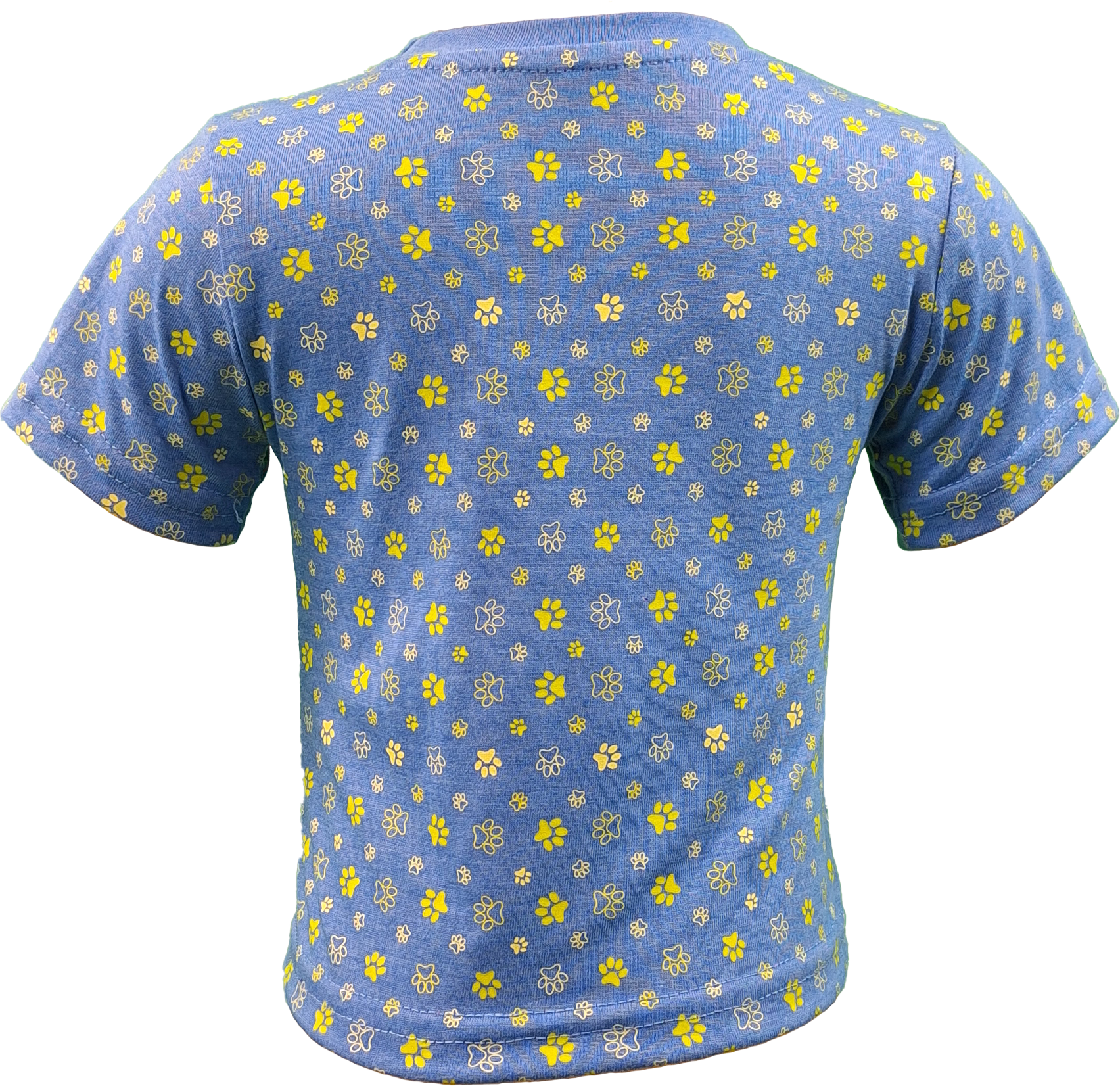 Light blue toddler t-shirt with yellow dog paw print