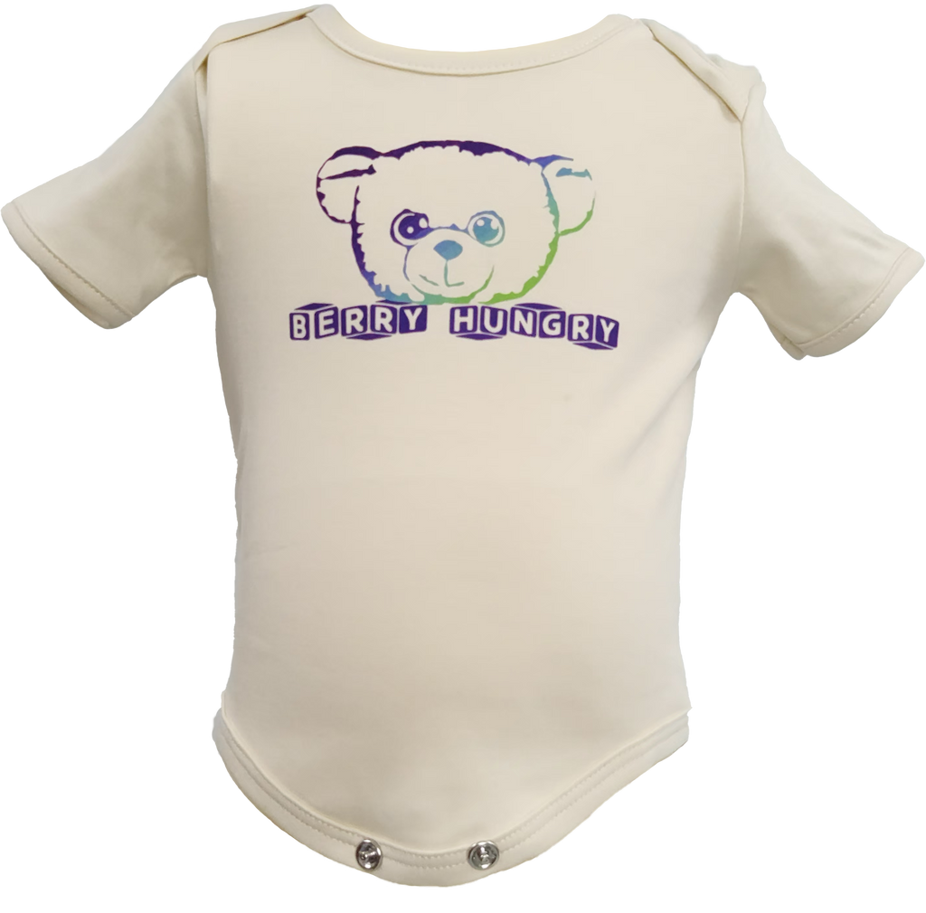 Bear Print Baby Bodysuit – Soft Cotton, Short Sleeve for Sensitive Skin