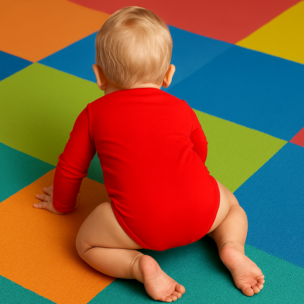 Red Infant Long Sleeve Cotton Onesie