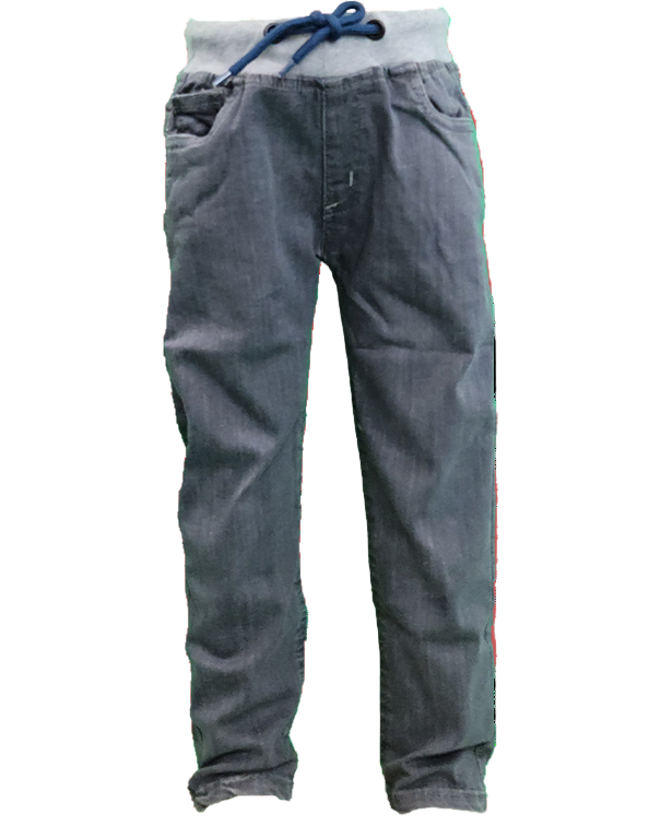 Gray pants with a red stripe on a white background