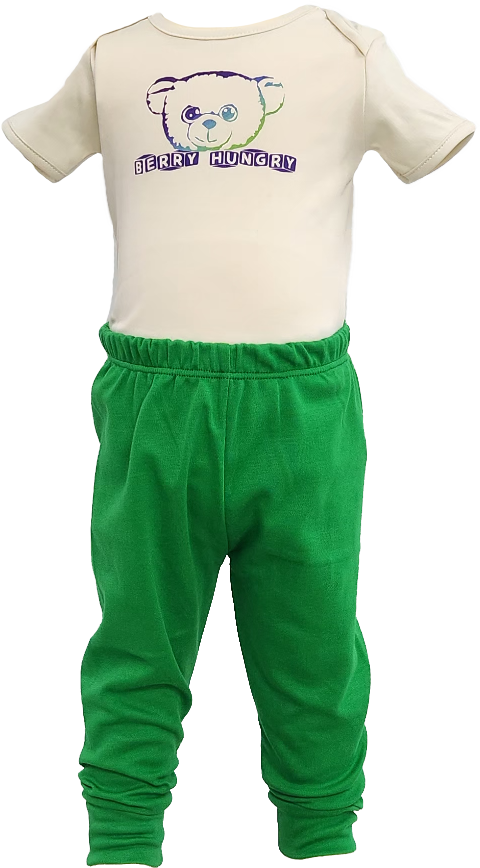 Bear Print Baby Bodysuit – Soft Cotton, Short Sleeve for Sensitive Skin