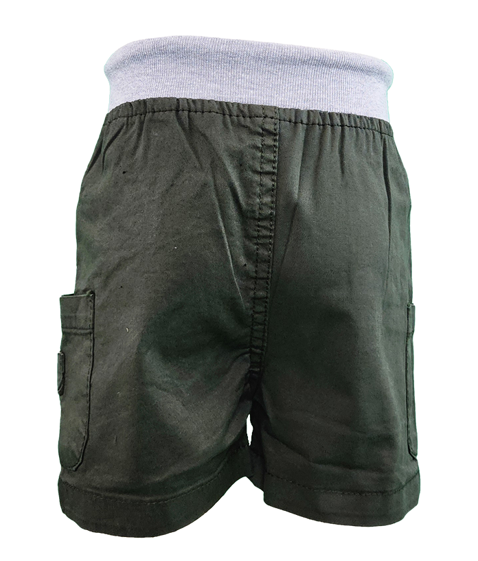 Green Boys’ Cargo Shorts | Elastic Waist & 4 Pockets