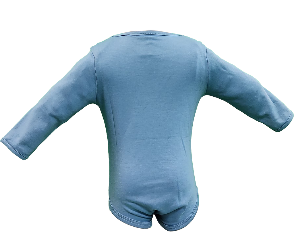 Soft cotton long-sleeve baby boy bodysuit with ‘Let’s Snuggle’ graphic
