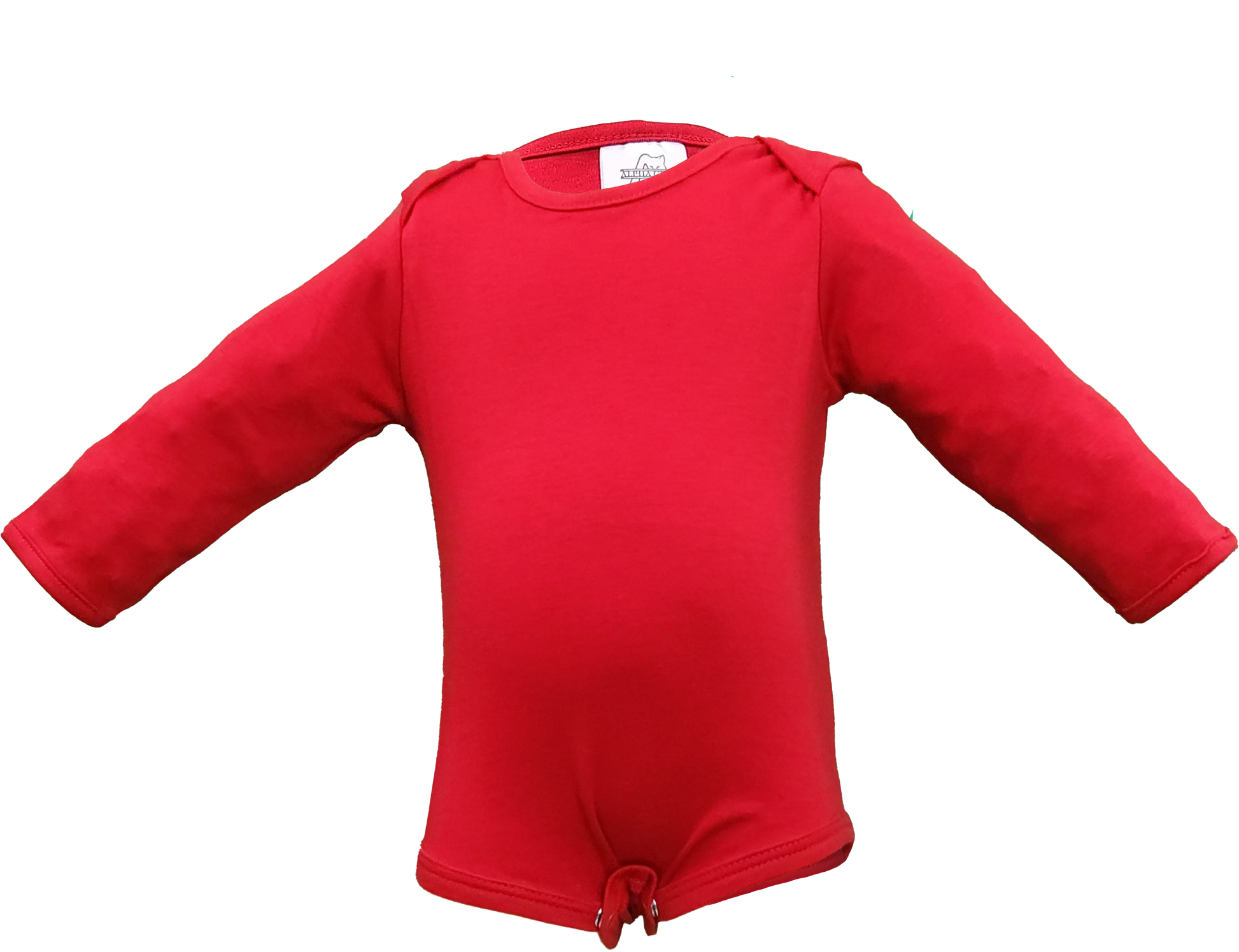 Red Infant Long Sleeve Cotton Onesie